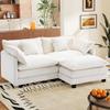 77.6" Modular Sectional Sofa,Loveseat Couch for Living Room, Modern Deep Seat Sofa 2 Seater Chenille Fabric Comfy Cloud Couches with Throw Pillows & Ottoman for Living Room,Apartment view 1