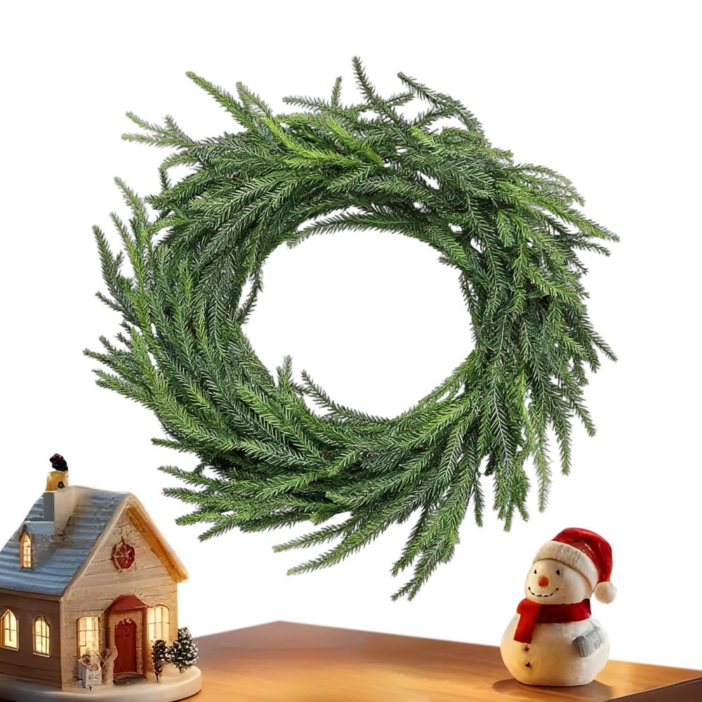 Artificial Christmas Garland 180cm Decorative Greenery Wreath Faux Pine Garland,for Mantle Fireplace Front Door Tabletop Porch Patio Entrance Living Room Tree