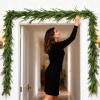 Artificial Christmas Garland 180cm Decorative Greenery Wreath Faux Pine Garland,for Mantle Fireplace Front Door Tabletop Porch Patio Entrance Living Room Tree view 3