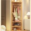 Wood Corner Coat Rack with Storage Shelf Clothing Garment Racks with Storage for Entryway Living Room Space Saver(Natural) view 1