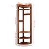 Wood Corner Coat Rack with Storage Shelf Clothing Garment Racks with Storage for Entryway Living Room Space Saver(Natural) view 2