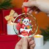 2026 Personalized Panda Christmas Glass Ornament, Adorable Santa Claus Panda Climbing Chimney Christmas Tree Ornament, Gift for Kids Animal Lovers, Custom Name Animal Xmas Ornaments Keepsake view 3