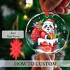 2026 Personalized Panda Christmas Glass Ornament, Adorable Santa Claus Panda Climbing Chimney Christmas Tree Ornament, Gift for Kids Animal Lovers, Custom Name Animal Xmas Ornaments Keepsake view 4