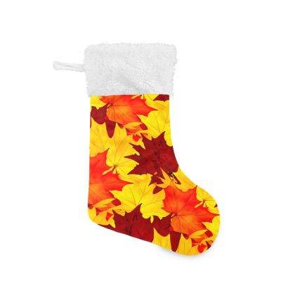 STAYTOP Thanksgiving Colorful Autumn Leaves Christmas Stockings 1PCS,Big Xmas Stockings Gift Decorations and Party Supplies,Used for Fireplace Decoration Socks Christmas Tree Decoration