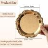 cachiv Pillar Candle Holder Set of 2 Jewelry Dish Ring Holder Candle Stand Decorative Metal Plate Vanity Tray for Weding Home Decor (Gold) view 4