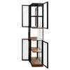 cattino 70" Lighted Display Cabinet with Glass Doors, Adjustable LED Lights, Multi-Tier Pull-Out Shelves, Wooden Storage Display Cabinet for Living Room, Dining Room, or Study - Walnut Finish view 4