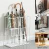 bacedifo Hollowed-out Umbrella Stand with Divided Storage And Removable Tray Home-use High-temperature Baking Paint Umbrellas Holder Integrated Square 4-hole Cane Holder view 2