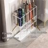 bacedifo Hollowed-out Umbrella Stand with Divided Storage And Removable Tray Home-use High-temperature Baking Paint Umbrellas Holder Integrated Square 4-hole Cane Holder view 3