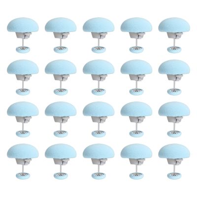 uxcell 12Pcs Duvet Pin Duvet Clips, Cotton Quilt Cover Pin Clips Mushroom Comforter Button Fastener with Soft Fabric for Quilts Blanket Cushions Curtains, Sky Blue