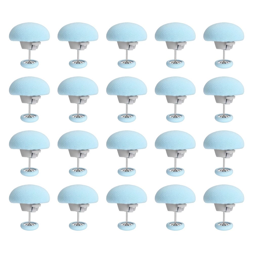 uxcell 12Pcs Duvet Pin Duvet Clips, Cotton Quilt Cover Pin Clips Mushroom Comforter Button Fastener with Soft Fabric for Quilts Blanket Cushions Curtains, Sky Blue