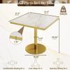 31.5'' Square Modern Dinning Table with Sintered Stone Tabletop, Golden Edge & Pedestal Base, Bistro Tulip Table for 2-4 Person for Dining Room/Cafe/Small Spaces/Restaurant (Crystal Onyx) view 2