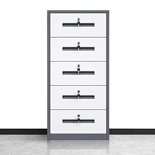 4-Drawer Metal Filing Cabinet with Lock, Vertical Office Organizer for A4/Legal/Letter Documents, Space-Saving Storage Solution, Stylish White Finish, 85x40x39cm