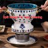 Chinese Cloisonn Single-person Copper Hot Pot, Pure Thickened Body, Split Design, Portable For Home And Outdoor Use(Brown) view 2