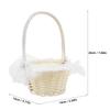 Handheld Flower Basket with Handle White Plastic Cloth Wedding view 2