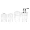 Bathroom 4 Piece Plastic Set with Covered Cup and Jar view 1