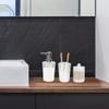 Bathroom 4 Piece Plastic Set with Covered Cup and Jar view 3