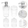 Bathroom 4 Piece Plastic Set with Covered Cup and Jar view 4