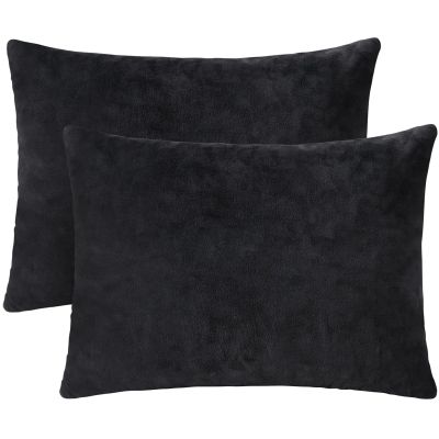 1 MIDDLE ONE 2 Pack Small Pillow, 16 X 12 Inches, Memory Foam Mini Pillow for Travel, Camping, Sleeping, Nap and Neck, Knee, Lumbar Support, Tiny Cushion for Pet, Dogs (Black)