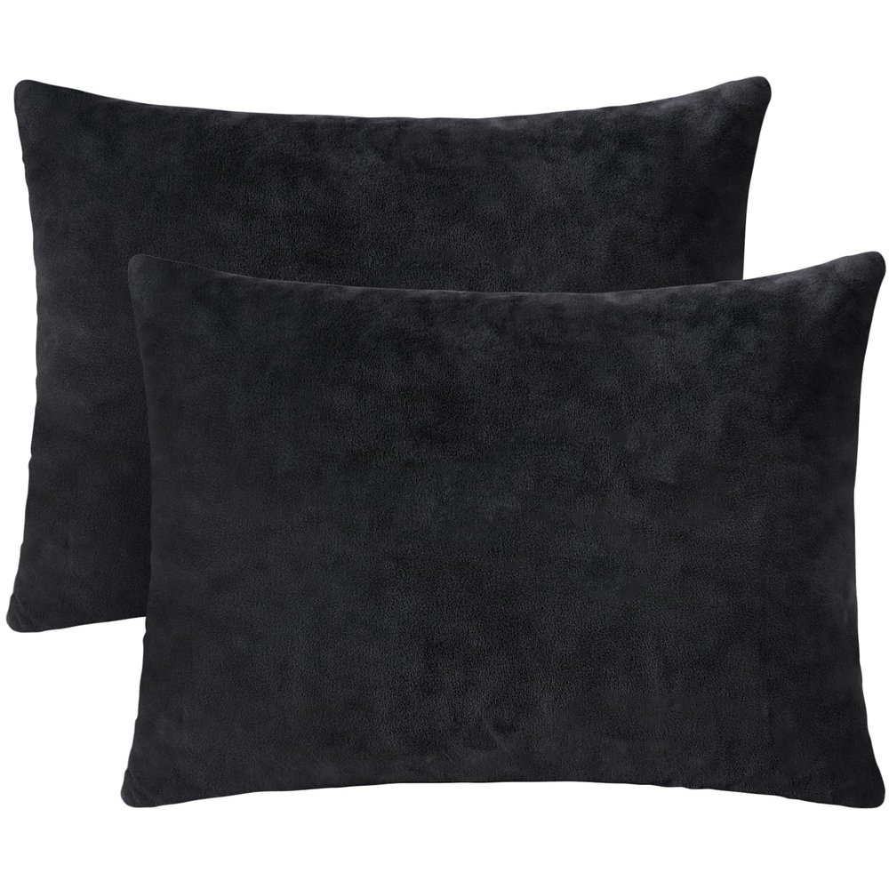1 MIDDLE ONE 2 Pack Small Pillow, 16 X 12 Inches, Memory Foam Mini Pillow for Travel, Camping, Sleeping, Nap and Neck, Knee, Lumbar Support, Tiny Cushion for Pet, Dogs (Black)