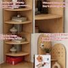 5-Tier Solid Wood Corner Shelf - Fan-Shaped Space-Saving Bookcase Display Rack for Living Room, Multi-Purpose Storage with Perforated Top Board (White) view 4