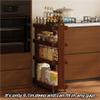 Ultra-Thin 4-Tier Mobile Storage Rack - Versatile Utility Cart for Kitchen, Dining Room & Living Room - Sleek Black Shelving Solution for Home Organization view 2