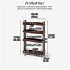 Ultra-Thin 4-Tier Mobile Storage Rack - Versatile Utility Cart for Kitchen, Dining Room & Living Room - Sleek Black Shelving Solution for Home Organization view 3