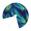 Peacock Bird Feathers Print Christmas Tree Skirt, New Year Mall Christmas Display Skirt for Home Holiday Parties view 2