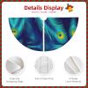 Peacock Bird Feathers Print Christmas Tree Skirt, New Year Mall Christmas Display Skirt for Home Holiday Parties view 4