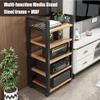 3-Tier Metal Audio Rack with Wheels, Adjustable MDF Shelves, Media Stand for Living Room, Gaming, Recording Studio - Durable Audio/Video Storage Solution view 2