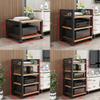 3-Tier Metal Audio Rack with Wheels, Adjustable MDF Shelves, Media Stand for Living Room, Gaming, Recording Studio - Durable Audio/Video Storage Solution view 3