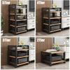 3-Tier Metal Audio Rack with Wheels, Adjustable MDF Shelves, Media Stand for Living Room, Gaming, Recording Studio - Durable Audio/Video Storage Solution view 4