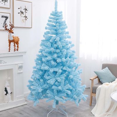 Blue Flocked Christmas Tree Living Room Decoration Tree PVC and Wire Artificial Christmas Trees for Parties, Evenings, Shopping Malls, Hotels, Schools, Homes(400cm/157.5")