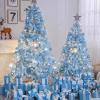 Blue Flocked Christmas Tree Living Room Decoration Tree PVC and Wire Artificial Christmas Trees for Parties, Evenings, Shopping Malls, Hotels, Schools, Homes(400cm/157.5") view 4
