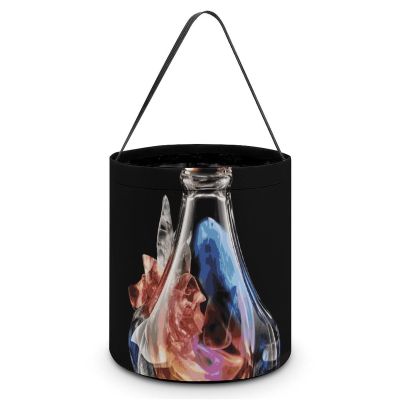 YHNNH Perfume Bottle Halloween Tote Treat Bags Trick Or Treat Cute Buckets Reusable Candy Bag 7.9"x8.3" for Halloween Party Favors Supplies Gifts Basket