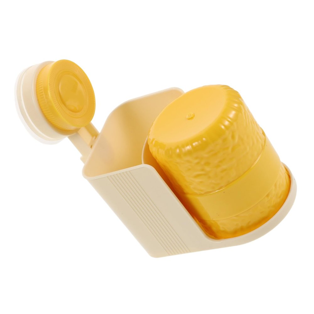 Angoily No Drill Toothbrush Holder Wall Mounted with Cup Self-draining Bathroom Organizer Rack Pet Material Toothbrush Cup and Toothpaste Holder Multifunctional Yellow Hair Care Tools