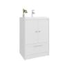 Bathroom Vanity,Modern Bathrooms Cabinet w/Sink,2 Doors & 1 Drawer Storage Organizer,Space-Saving Vanitys with Sliding Drawers,Adjustable Shelves Under Sinks,Wide Narrow Cabinet,Over Toilet,White view 1