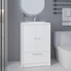 Bathroom Vanity,Modern Bathrooms Cabinet w/Sink,2 Doors & 1 Drawer Storage Organizer,Space-Saving Vanitys with Sliding Drawers,Adjustable Shelves Under Sinks,Wide Narrow Cabinet,Over Toilet,White view 2