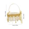 Heart Shaped Wedding Basket with Lace and Tassel, Golden Cloth view 2