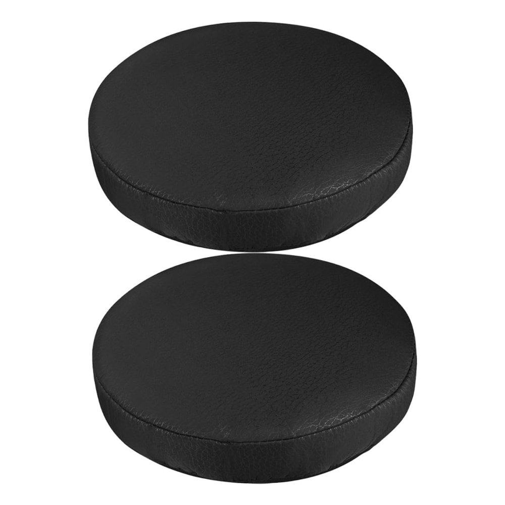 Cabilock 2pcs Black Elastic Round Stool Cover Stretchy Chair Protector Slipcover for Home Office Hotel Use Dustproof Scratch Resistant