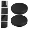 Cabilock 2pcs Black Elastic Round Stool Cover Stretchy Chair Protector Slipcover for Home Office Hotel Use Dustproof Scratch Resistant view 4