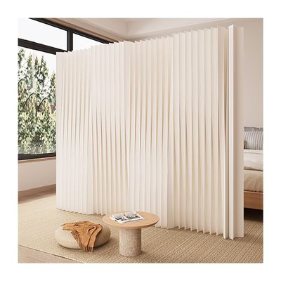 Retractable Paper Room Divider Honeycomb Partition Wall Expandable Privacy Screen for Home, Living Room, Office, Store, or Exhibition Use(White H86.6in,118.1in)