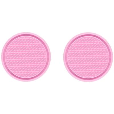 2 PCS Car Cup Holder Coaster for Nissan Qashqai J10 J11 J12 2009-2021, Rubber Universal Non Slip Spill Waterproof Embedded in Ornaments Interior Accessories,C/Pink