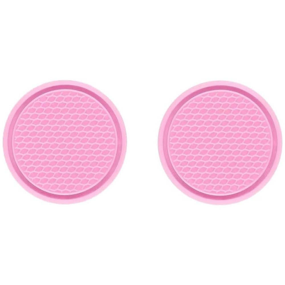 2 PCS Car Cup Holder Coaster for Nissan Qashqai J10 J11 J12 2009-2021, Rubber Universal Non Slip Spill Waterproof Embedded in Ornaments Interior Accessories,C/Pink