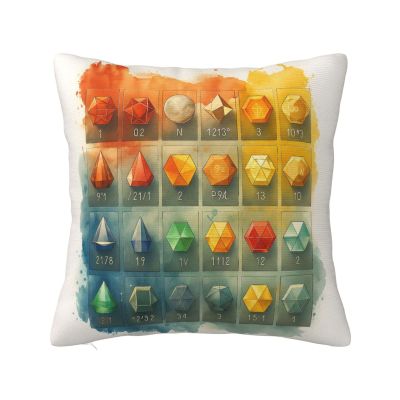 Bajkjyfqh Watercolor Periodic Table Elements Geometric Throw Pillows Decorations Outdoor Pillowcase Case for Couch Home 26"X26"