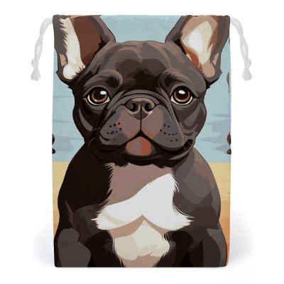 HEBVNJF Drawstring Storage Bag Travel Shoe Bag French Bulldog Dog Cute Sports Cinch Sack for Gym Beach Camp