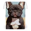 HEBVNJF Drawstring Storage Bag Travel Shoe Bag French Bulldog Dog Cute Sports Cinch Sack for Gym Beach Camp view 1