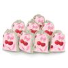 8-Pack Cotton Linen Drawstring Bags 6.7 X 4.9 Inches Natural Small Storage Bag, Reusable Cherry Pink Bow With Red Lips Gift Pouch for Storage, Travel, Jewelry & Organizing view 1