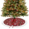 Fashion Christmas Tree Skirt Soft Tree Skirt Holiday Party Home Decoration Christmas Skeleton Funny Sugar Skull view 4
