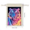 FodPand 8-Pack Cotton Linen Drawstring Bags 6.7 X 4.9 Inches Natural Small Storage Bag, Reusable Fire Tiger Gift Pouch for Storage, Travel, Jewelry & Organizing view 2