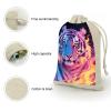 FodPand 8-Pack Cotton Linen Drawstring Bags 6.7 X 4.9 Inches Natural Small Storage Bag, Reusable Fire Tiger Gift Pouch for Storage, Travel, Jewelry & Organizing view 3